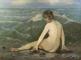 Woman on seashore
