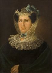 Portrét neznámej ženy v čipkovom čepci s mašľou