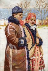 Couple in folk costumes