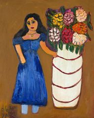 Woman with flowers