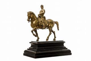 Miniature of equestrian statue of Bartolomeo Colleoni in Venice 1481-88 (after Andrea dell Verrocchio)