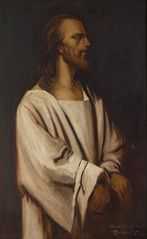 Kristus (kópia podľa olejomaľby Kristus pred Pilátom od Mihály Munkácsyho z roku 1881)