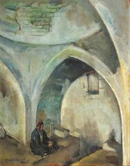Man in Ari Mikveh in Safed