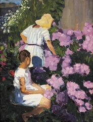 Dcéry v záhrade